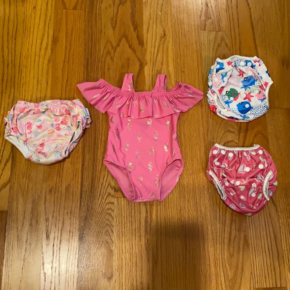 Baby girl swim diapers and swim suit